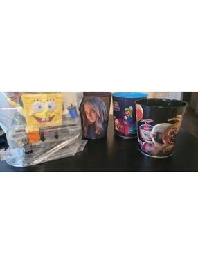 Regal Cinemas Assorted Popcorn Bucket Lot Spongebob Megan FNAF Mario Galaxy NEW